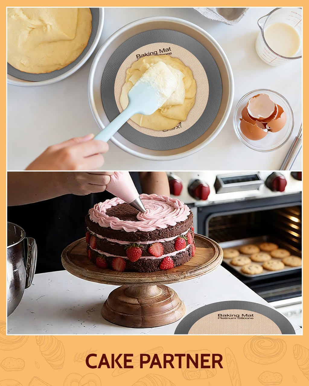 Sopito Silicone Baking Mat - Non-Stick, Food Safe, Reusable 5-Piece Set for Half & Quarter Trays | Grey