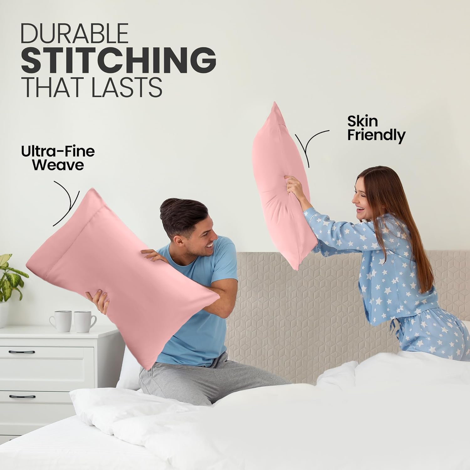 Utopia Bedding Pillow Cases - Soft Brushed Microfiber 2-Pack | Oeko-TEX Certified, 20x26 Inches (Pink)