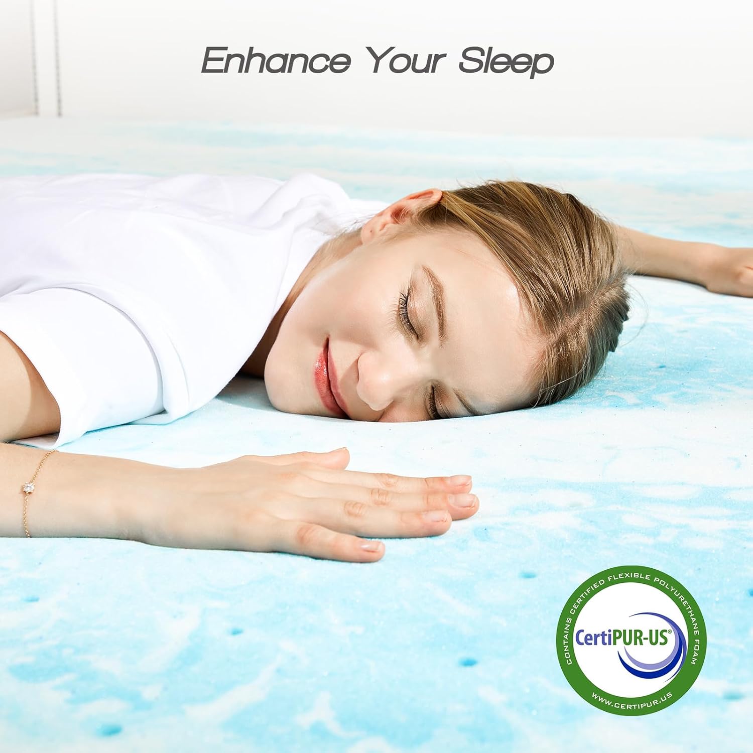 Sweetcrispy Mattress Topper - 2 Inch Thick Gel-Infused Memory Foam for Queen Size Bed | Cooling & Breathable