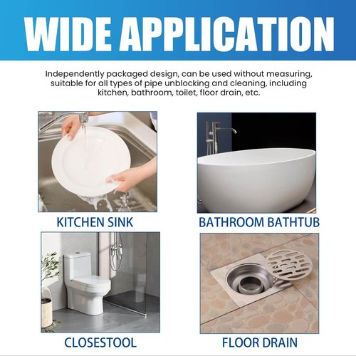 Pipeline Dredging Agent, Drain Clog Remover, Powerful Pipe Dredging Agent Powder, Sink and Drain Pipe Unclogging Agent For Kitchen Toilet (2)
