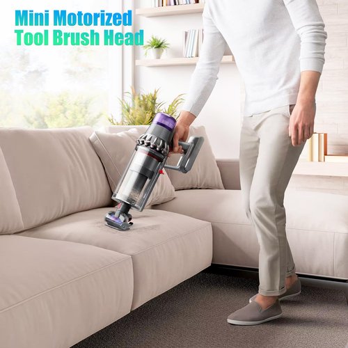 Mini Motorized Tool Brush Head for Dyson V7 V8 V10 V11 V15 Cordless Vacuum Cleaner Head Anti-Tangle Pet Hair Attachment for Bed, Couch, Car, Carpet &Curtain