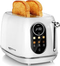 Keenstone 2-Slice Smart Touch Screen Toaster - Retro Stainless Steel with 6 Browning Levels | White