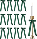 Skiennix 12 Pcs Hunter Green Satin Ribbon Bows - Perfect for Gift Wrapping & Home Decor