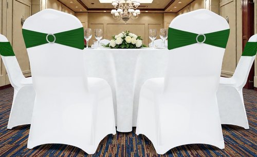 MDS Spandex Chair Sashes - Premium Stretch Covers with Buckle Slider for Weddings & Events | Green, Pack of 75