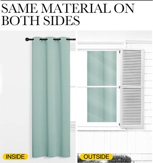 NICETOWN Blackout Curtain Panels - Thermal Insulated Draperies | Aqua, One Pair, 34x72 Inches