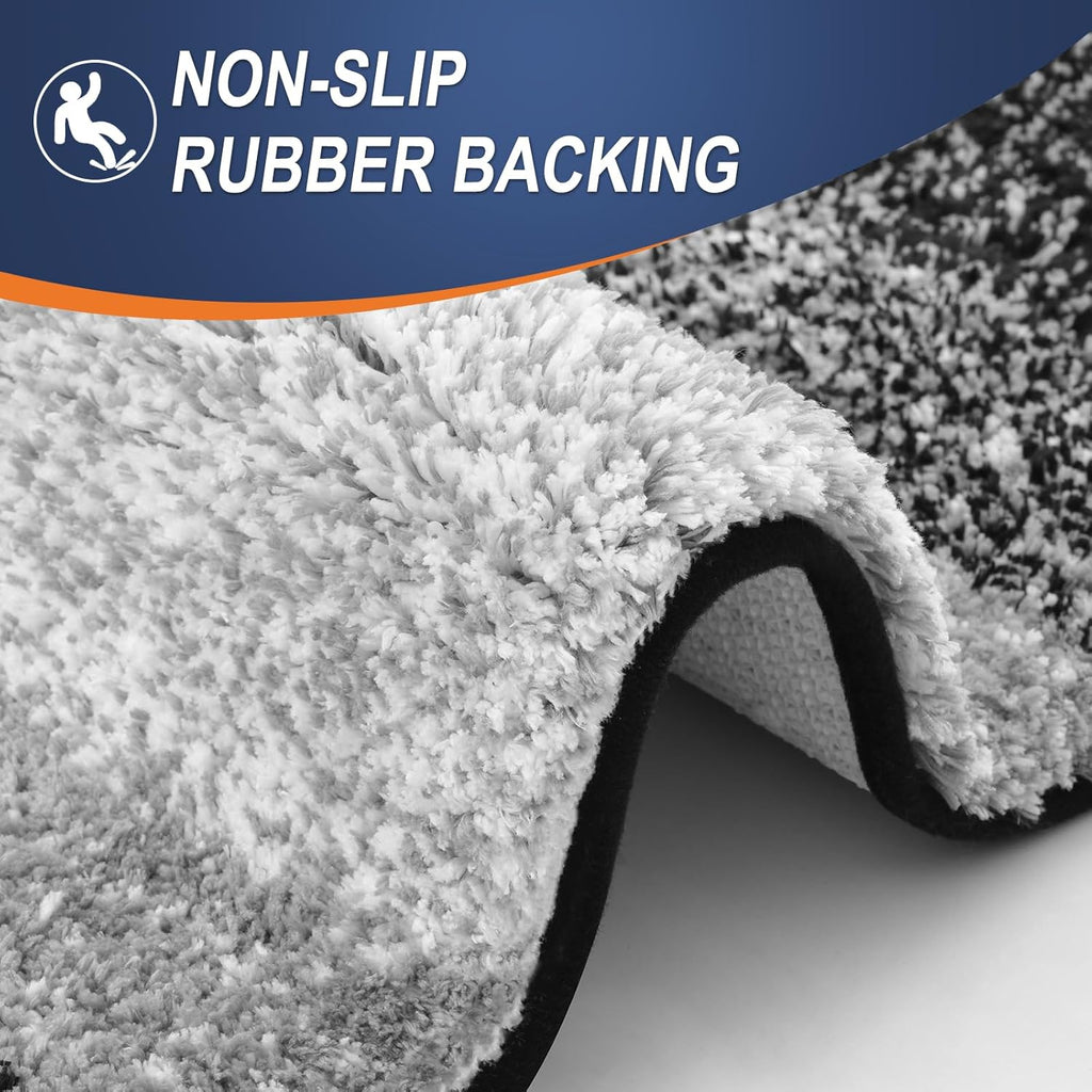 OLANLY Bathroom Runner Rug - Extra Soft Microfiber, Quick Dry & Machine Washable - 59"x24", Black