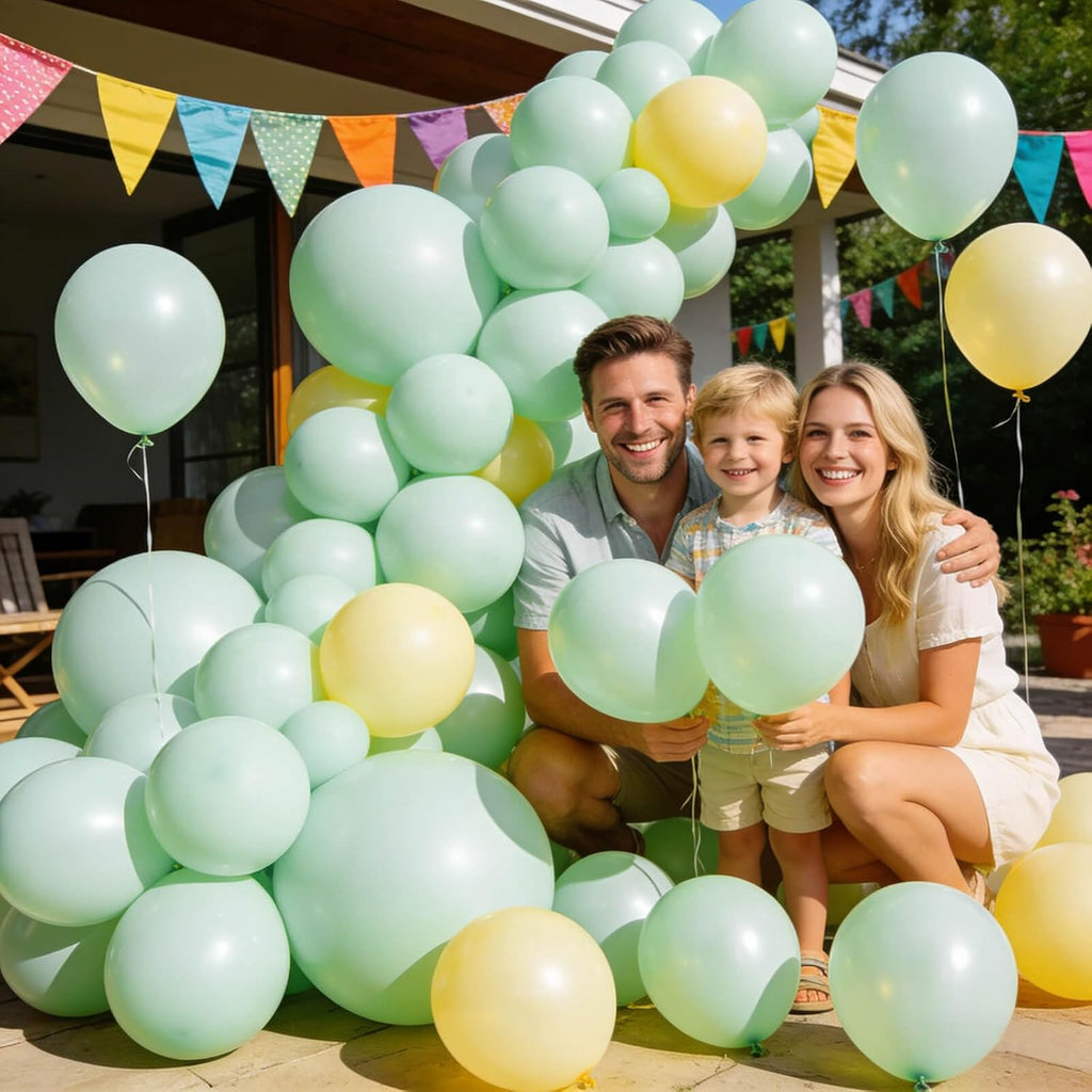Pastel Green Latex Balloons by [Brand Name] - 110pcs 12 Inch Ideal for Birthday Parties, Baby Showers & Weddings