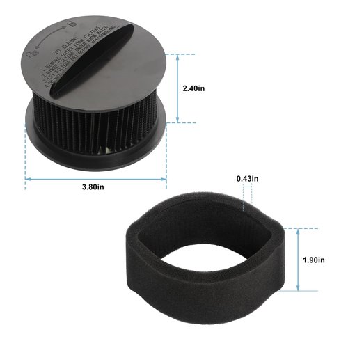 4 Pack 32R9 Replacement Filter for Bissell PowerForce Compact Cleanview Helix Turbo Inner & Outer Vacuum Cleaner, for Bissell 1240 Replacement Filter Set, Compare to Part # 203-7913 73K1