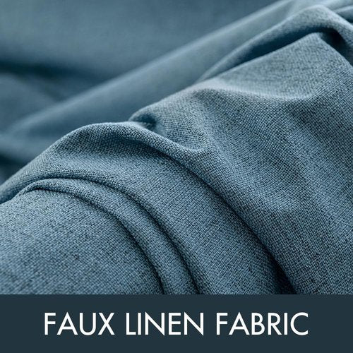MIULEE Linen Blackout Curtains - 100% Room Darkening Thermal Insulated Grommet Panels | 42"x84" Dusty Blue (2 PCs)