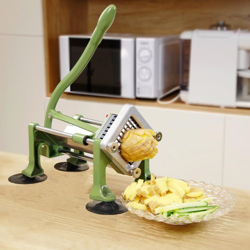 MYTASUY Commercial French Fry Cutter Stainless Steel.Potato Cutter for French Fries with 3/8Inch Blade, Commercial French Fry Cutter Manual Potatoes Cutting Machine with Suction Feet.