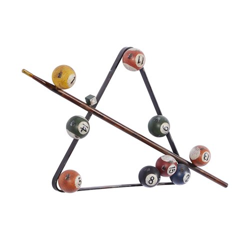 Deco 79 Metal Games Home Wall Decor Pool Wall Sculpture, Wall Art 3" x 30" x 15", Multi Colored