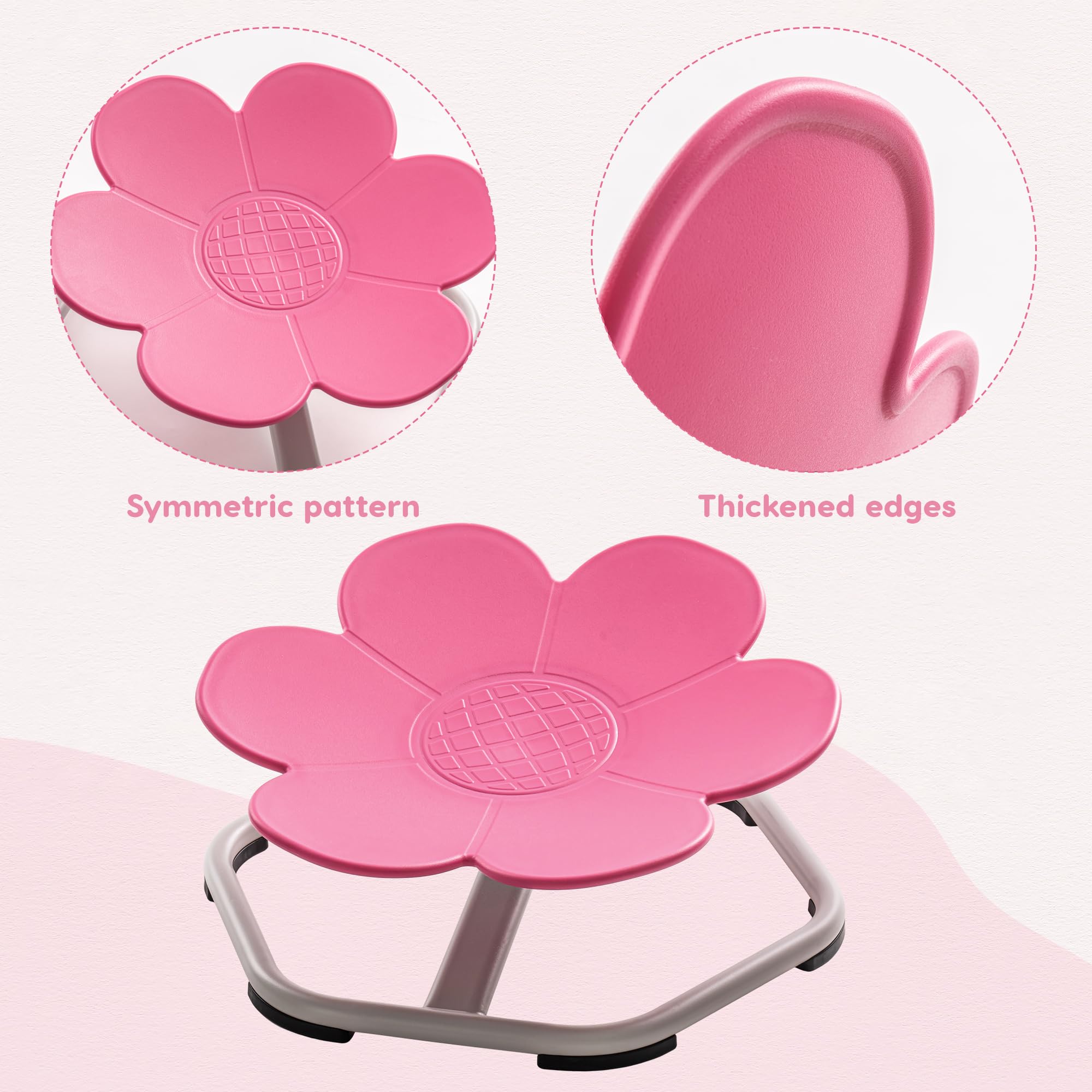 ROBOTIME Kids Sensory Swivel Chair, Autism Spinning Chair for Kids Sensory with Non-Slip Design, Training Body Coordination, No Assembly (Pink)