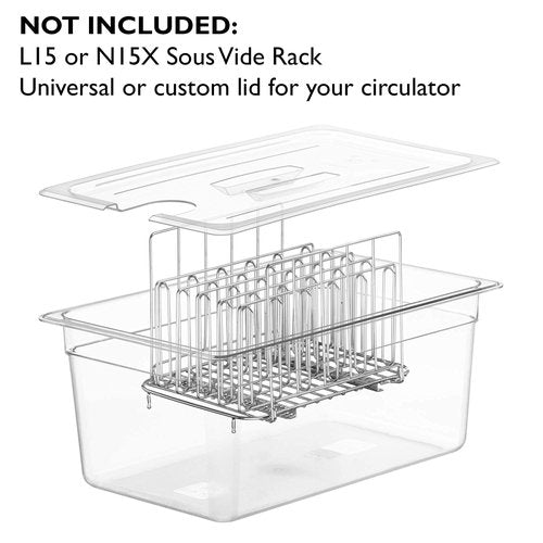 LIPAVI Sous Vide System - 18L container, Stainless Steel Rack and Universial lid included!