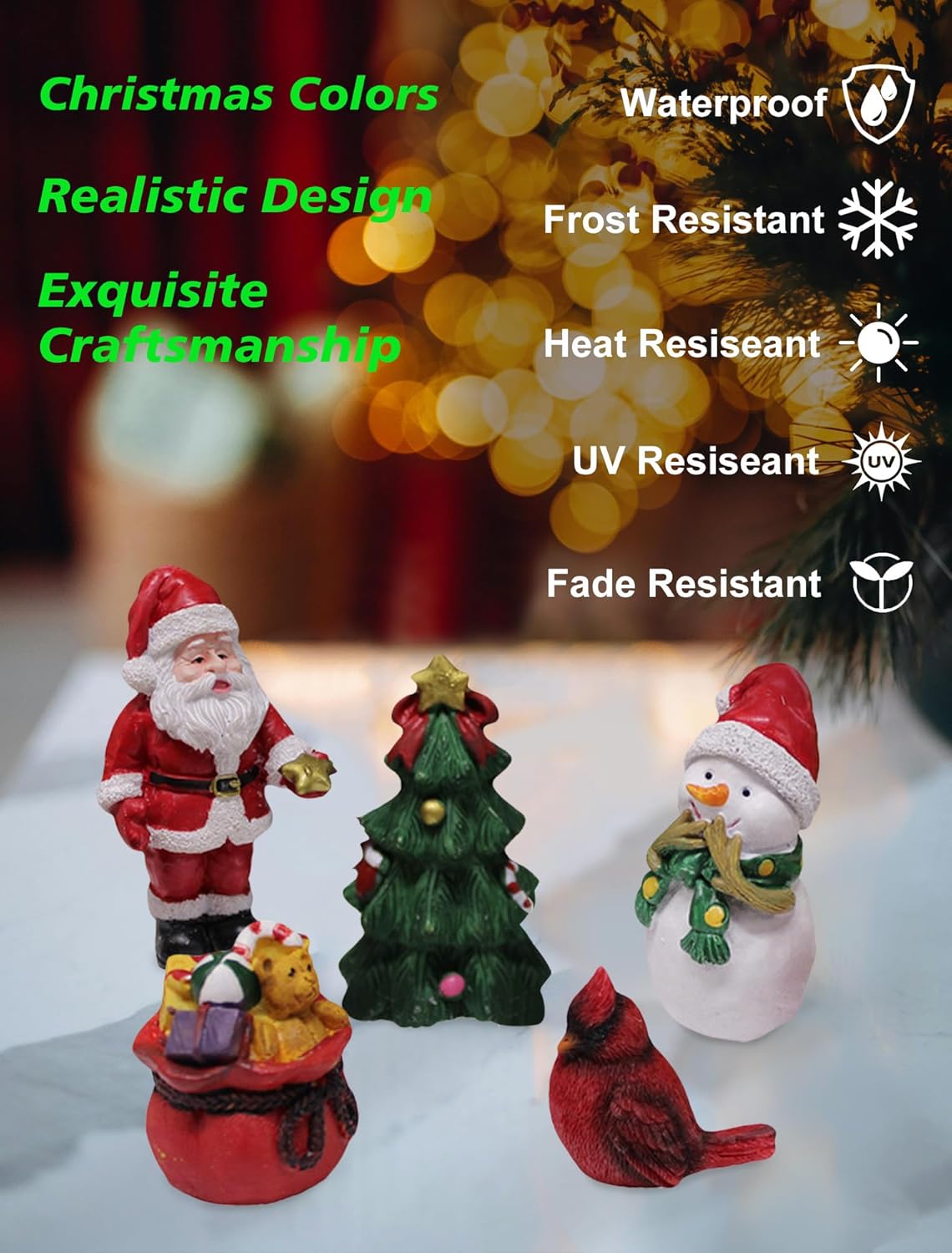 Regine Switzerland Christmas Miniature Figurines - Small Resin Santa Claus Ornaments for Holiday Decor