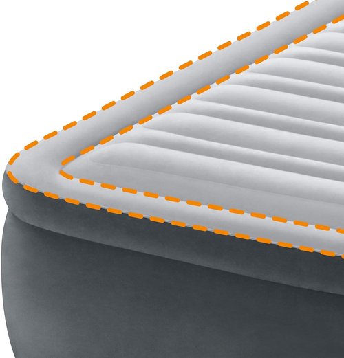 Intex Dura-Beam Deluxe Queen Air Mattress - 18-Inch Height with Built-in Electric Pump & Plush Headboard
