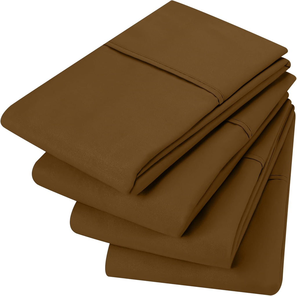 Utopia Bedding Standard Pillow Cases - Soft Brushed Microfiber - 4 Pack | Fade Resistant 20 x 26 Inches (Mocha)
