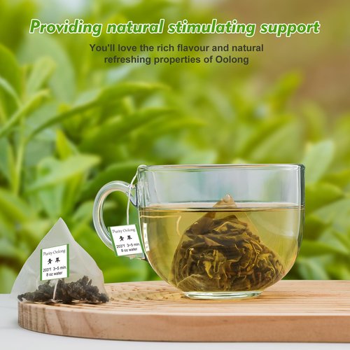 GTGLOTRA Oolong Tea Bags, 24 Whole Leaf Tea Bag, Alternative To Caffeine, 100% Natural Pure Tea, Stress Relief Pyramid Teabags, Suitable for Gifts, Office Reception, Vegan