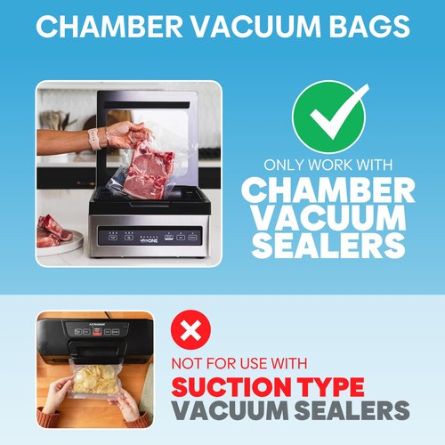 Cloudslucky Chamber Vacuum Sealer Bags,10"x14" 200 Pcs Pre-cut Chamber Machine Pouches,Heavy Duty Chamber Vacuum Bags for Commercial Sealer,Food Storage,Meal Prep,Sous Vide,Meat Cheese Goods, BPA Free