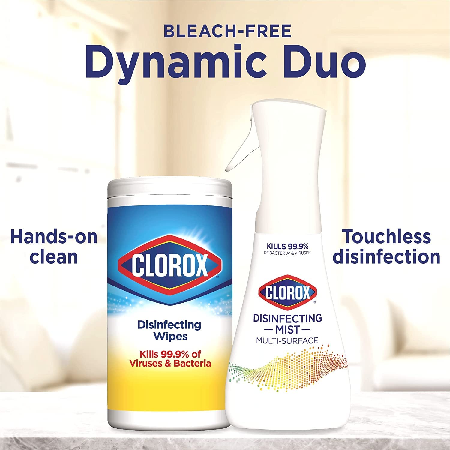 Clorox Cleaning Bundle Disinfecting Mist Lemon & Orange Blossom Scent 1 Spray Bottle, 1 Refill, 16 Fl Oz Each Scentiva Disinfecting Wipes, Pacific Breeze Coconut Scent-3-Pack-75ct Each