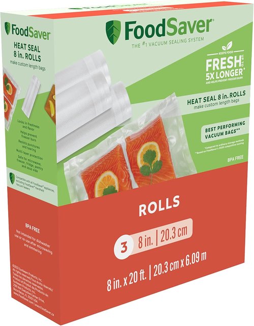 FoodSaver Vacuum Sealer - Space-Saving Design with Bags & Roll Included | Ideal for Food Preservation