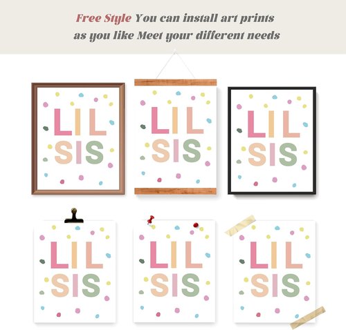 LARTSFRO Wall Art Decor - Brother and Sister Make The Best Friends | Inspirational Nursery Posters, 10x8 Inch Set of 4 (Unframed)