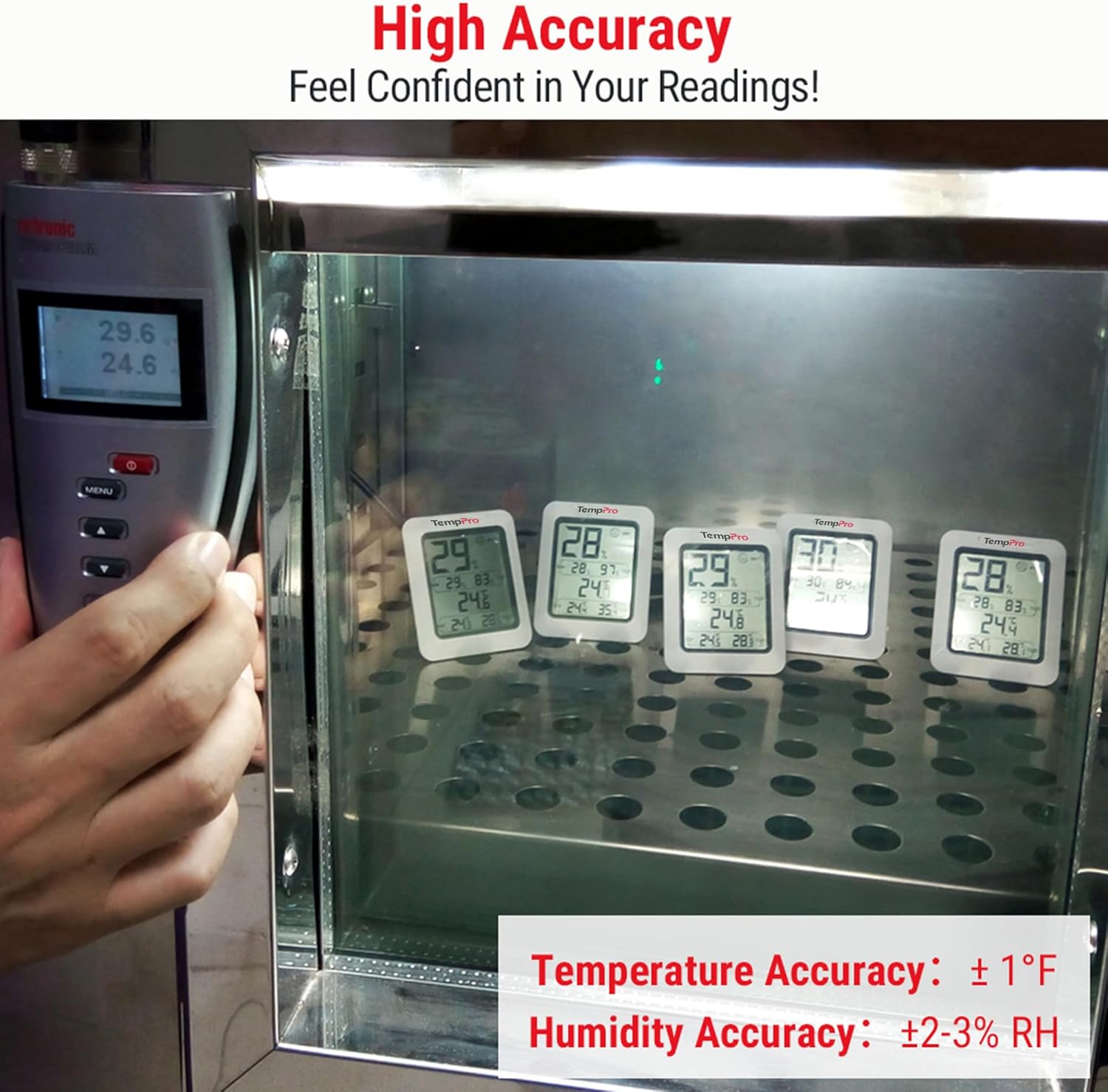TempPro TP50 Digital Hygrometer - Accurate Indoor Thermometer & Humidity Gauge | 3-Piece Set