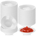 Mimorou 100 Pcs Soy Sauce Dish White Dipping Bowls Bulk, 1.2 oz Asian Small Sauce Bowls for Sushi, Ketchup, Vinegar, Olive Oil, Soy, Spices, BBQ Chip and Dip Serving Bowl Set Gift (Resin)