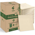 Weemium Compostable Napkins Disposable - FSC Certified - Pack of 300, 2-Ply - 5 x 5 Inch Folded - Post-Consumer Recycled Materials - Biodegradable & Highly Absorbent Paper Napkins for Lunch & Dinner
