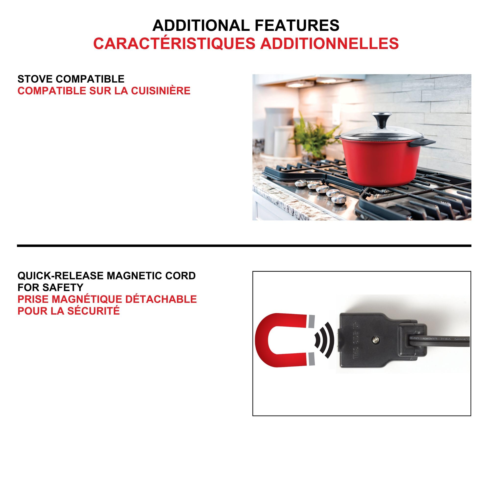 Starfrit The Rock Electric Fondue 13PC Set - 3L - Nestable Components - Quick Release Magnetic Cord - 1500W