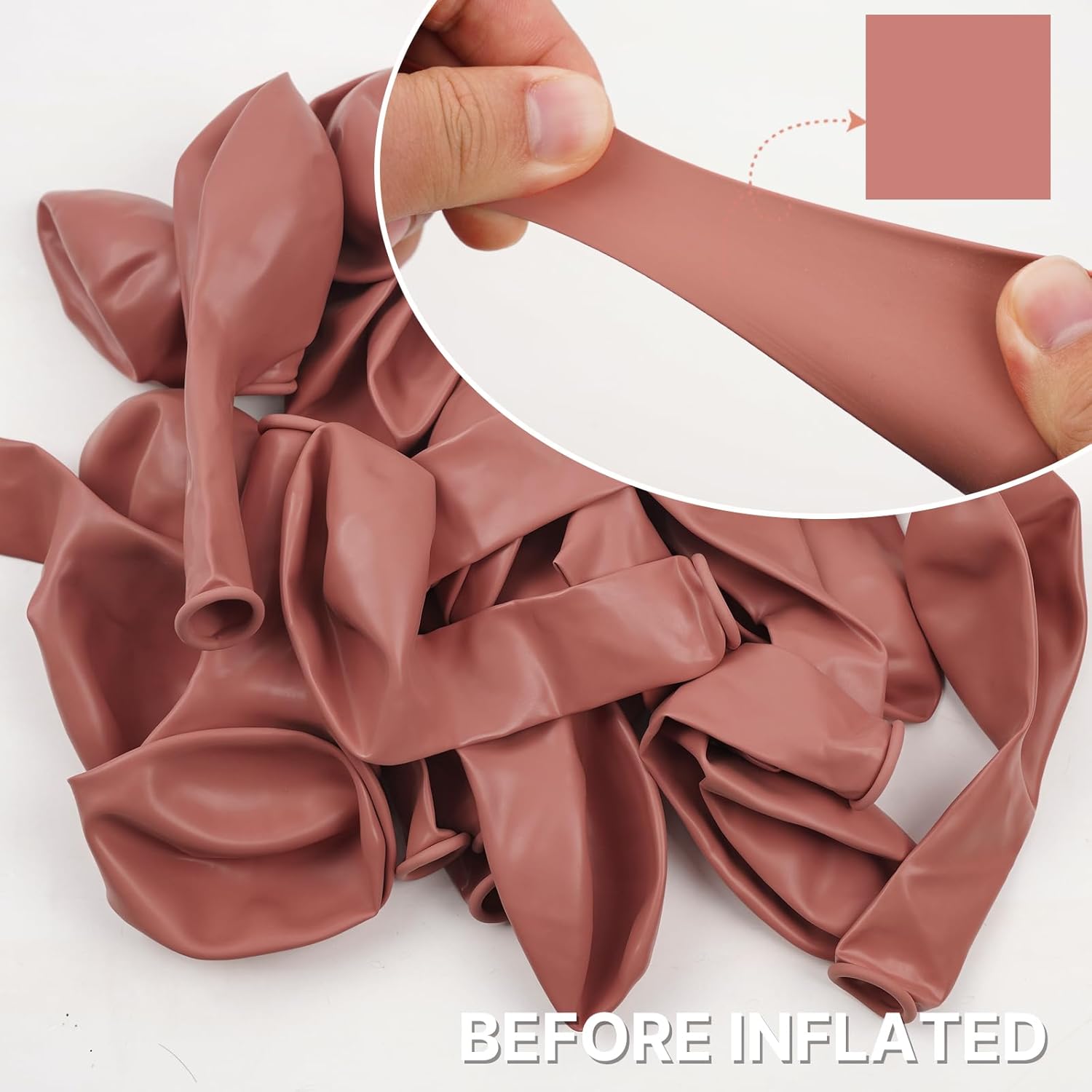 PartyWoo Dusty Pink Balloons - 100pcs Blush Pink Balloon Arch Kit for Baby Shower & Birthday Decor | Various Sizes