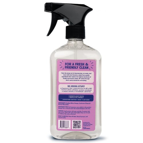 Aunt Fannie's Toy and Highchair Cleaner, Hypoallergenic, Multi-Purpose Spray Powered by Vinegar for Toys, High Chairs, Car Seats, Swings, Counters, and Other Hard Surfaces Fragrance Free, Pack of 1