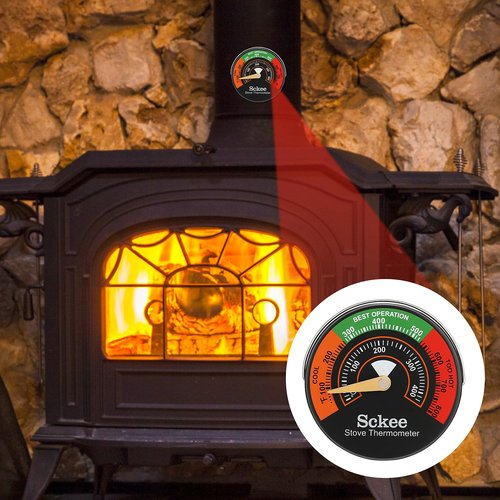 Magnetic Stove Temperature Gauge - Multi-Fuel Stove Thermometer for Gas, Wood, Pellet Stoves & Fireplaces (1PCS)