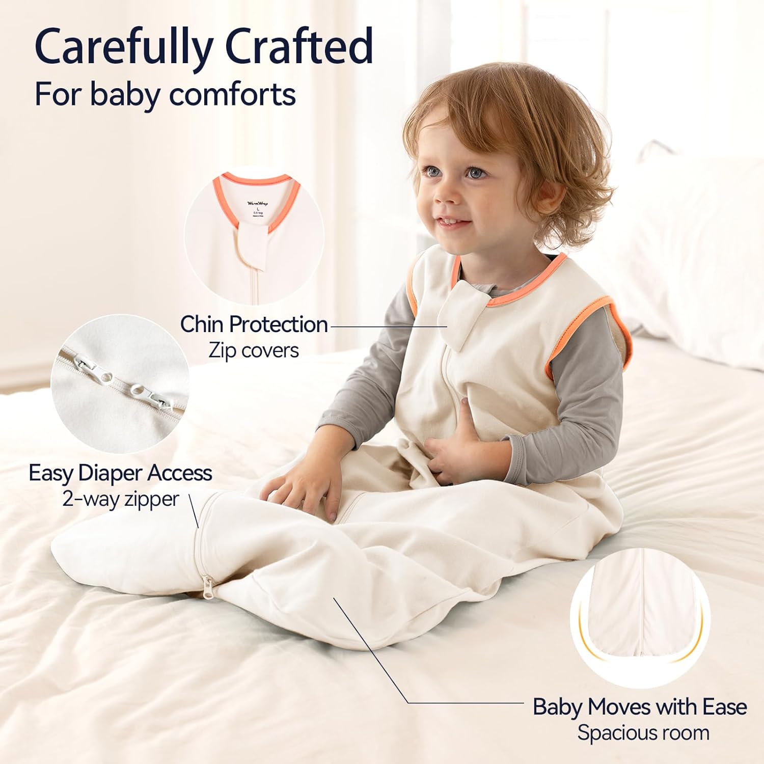 Skiennix Baby Sleep Sack - 100% Cotton Wearable Blanket for 12-18 Months | 3-Pack, Soft & Breathable