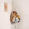 Amdermi Stuffed Animal Storage Hammock - 60" Macrame Toy Organizer for Kids' Room | Cream Color