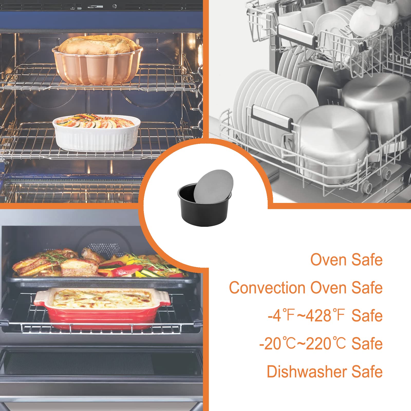 CHEFMADE Round Cake Pan, Nonstick 6-Inch with Removable Loose Bottom Chiffon Bakeware