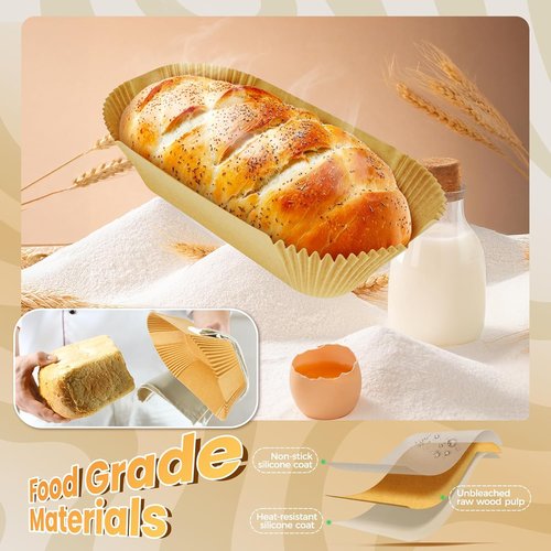 Loaf Pan Liners - 155 Pcs Non-Stick Disposable Parchment Paper for Easy Cleanup | 9x5 Inch for Sourdough, Cakes & Breads