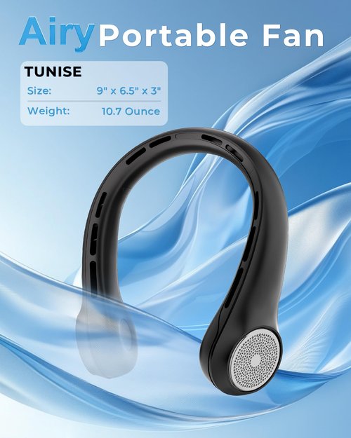 Neck Fan, Portable Neck Fan with LED Display, 4000mAh, 360° Cooling, 3-Speed Adjustment & Whisper-Quiet Operation, Twistable, Rechargeable, Gift for Women Men, Outdoor Indoor as Travel Essential