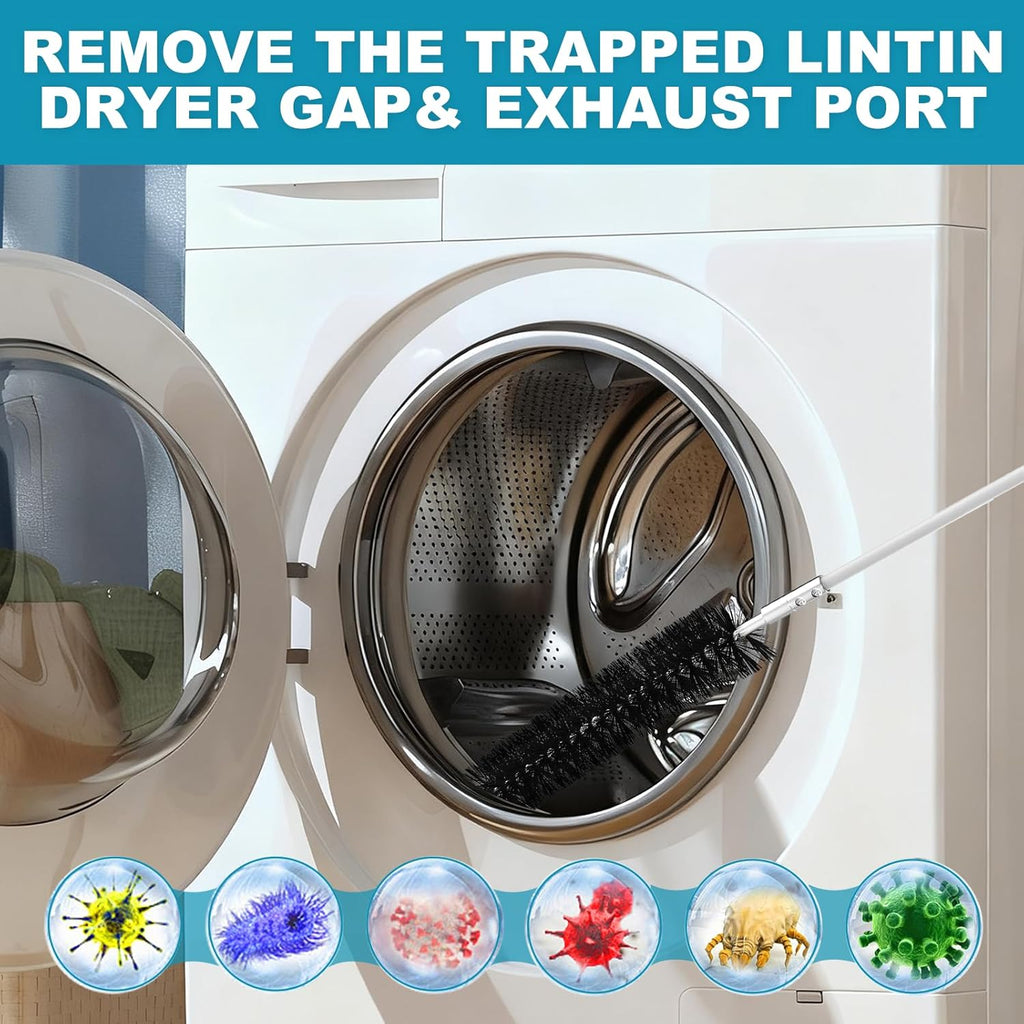 Sealegend 40 Feet Dryer Vent Cleaner Kit - Upgraded Flexible Brush with Drill Attachment for Easy Lint Removal