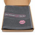 Tetramony Funny Gag Gift for Him – Clean-up Towel with Playful Slogan – Perfect Romantic Couples Present for Boyfriend, Husband, Valentine’s Day Ready Box – Gray Color, 1 PC per Box
