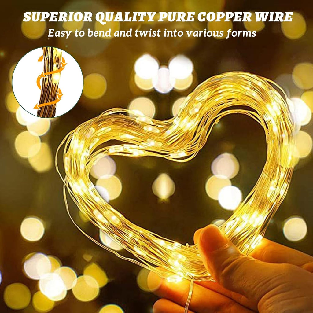 Skiennix 33ft 100 LED Fairy String Lights - Waterproof Warm White Twinkle Lights for Indoor & Outdoor Decor