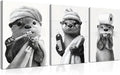 Otter Canvas Wall Art Set by Cute Bathroom | Funny Black and White Decor for Restroom | Ready to Hang 12x16 Inch