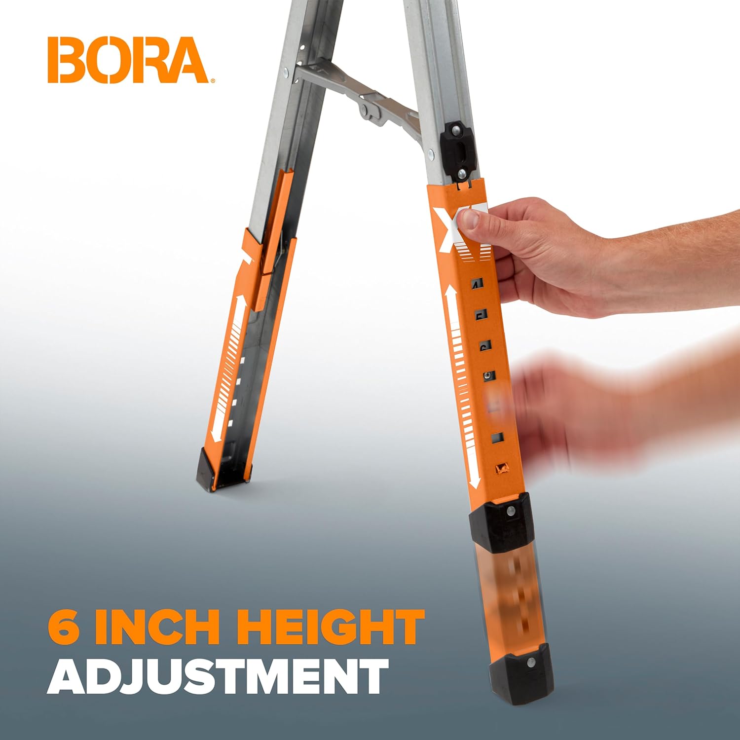 Bora Portamate Speedhorse XT Sawhorse Pair - Heavy-Duty Adjustable 30-36 Inch Legs | Metal Top for 2x4s