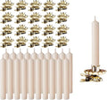 BRUBAKER Tree Candles - Vintage Champagne Holders & 20 Pack of 3¾ x ½ Inch Christmas Candles