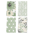 Artoid Mode Green Floral Leaves Boho Kitchen Towels Dish Towels, 18x26 Inch Seasonal Spring Summer Decoration Hand Towels Set of 4