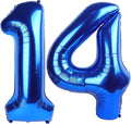 Skiennix 14 Balloon Numbers - Large Dark Blue 40-Inch Foil Balloons for Birthday & Wedding Decor