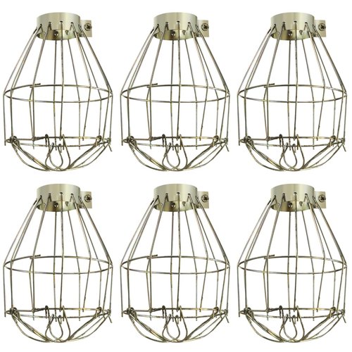 OSALADI Vintage Light Cage 6 Pack Metal Lamp Bulb Guards Hanging Pendant Shades for Home Bar Industrial Lighting Accessories 5.51X3.93X3.93 Inches