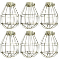 OSALADI Vintage Light Cage 6 Pack Metal Lamp Bulb Guards Hanging Pendant Shades for Home Bar Industrial Lighting Accessories 5.51X3.93X3.93 Inches