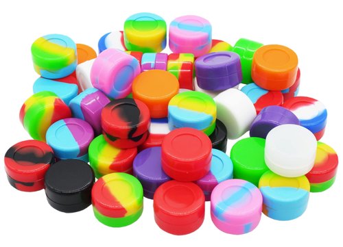 Pearwell 5ml Silicone Wax Containers Concentrate Sealed Oil Non-stick Jars (200), Multicolor