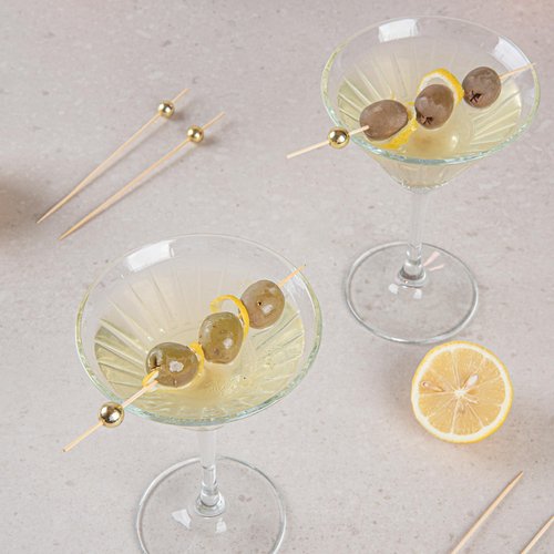 Restaurantware 6 Inch Sphere Bamboo Skewers 1000 Sturdy Disposable Bamboo Food Picks - Sturdy Sphere Design Gold Bamboo Appetizer Picks For Serving Appetizers and Cocktail Garnishes