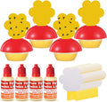 Qualirey Fruit Fly Trap - Safe Indoor Solution with 4 Refill Liquids & 60 Sticky Pads | Red